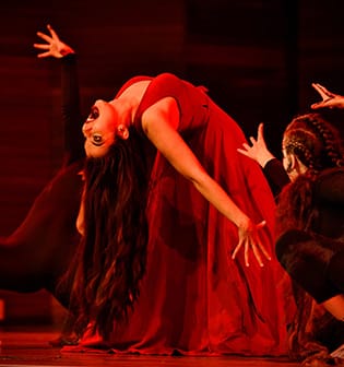 Queen's High School Drama - dramatic scene in a Queen's High School drama production